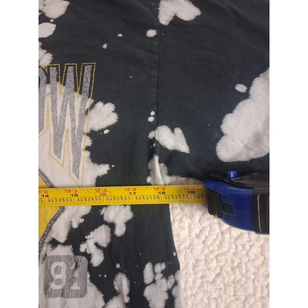 Death Row Records Streetwear Graphic T-Shirt Bleach Tie Dye Black White Mens Med